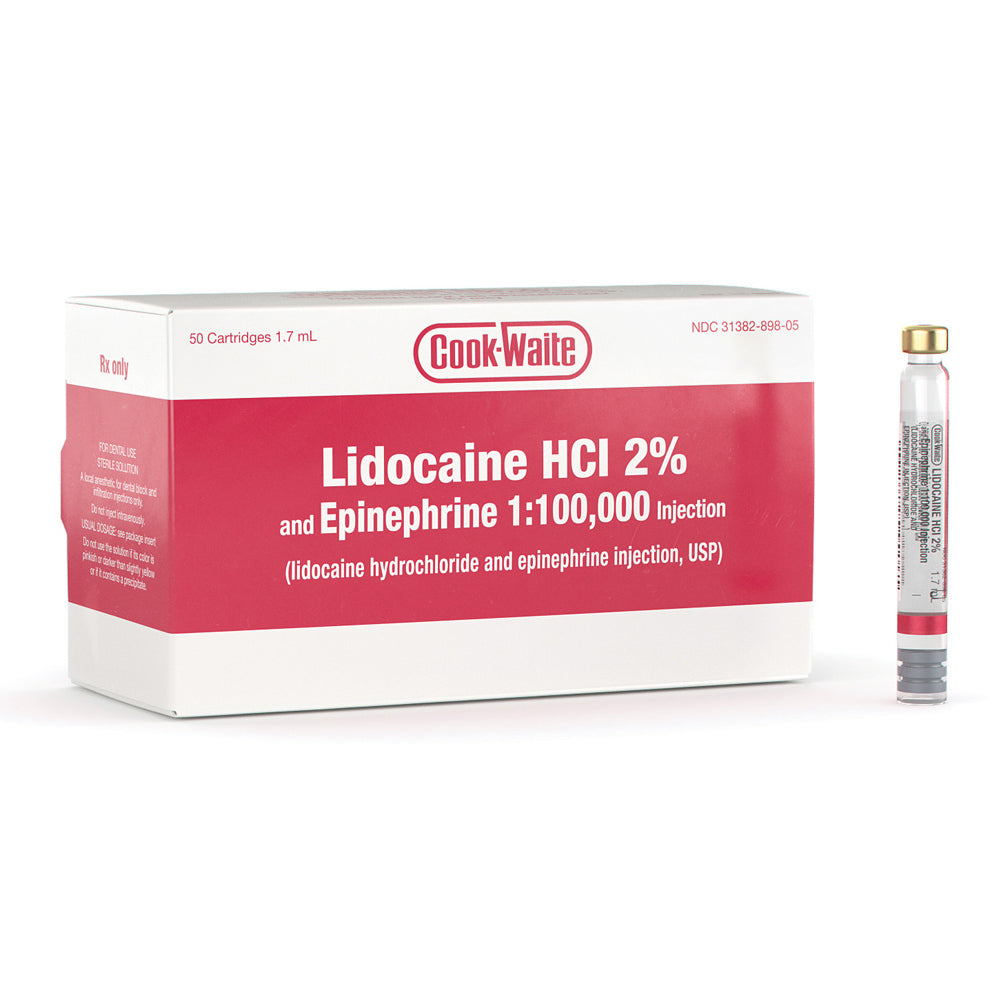 Septodont 1559889 Cook-Waite Lidocaine HCL 2% 1:100M 50/Bx Septodont 1559889 Cook-Waite Lidocaine HCL 2% 1:100M 50/Bx